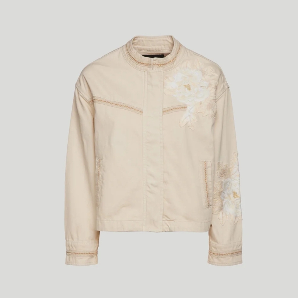 NWT Twinset My Twin Ivory Cream Embroidered Jacket Size Medium
